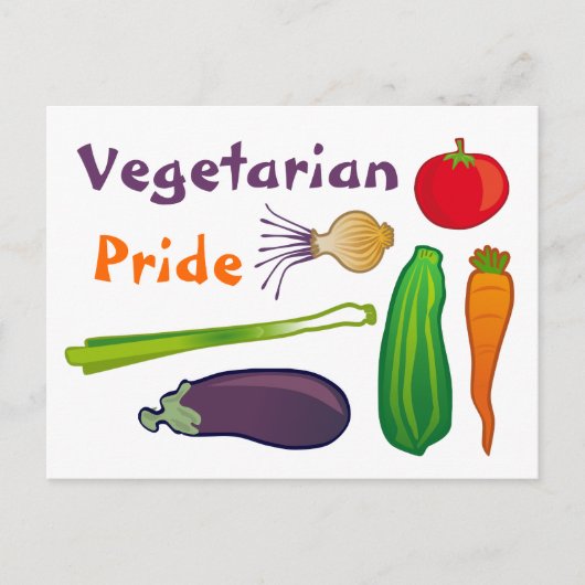Mangez votre carte postale Légume Vegetarian Pride (Devant)