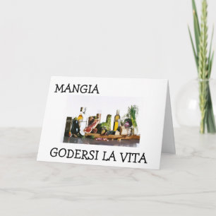 "MANGIA - EET EN GENIET VAN HET LEVEN" VERJAARDAG  KAART