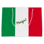 Mangia Italy Flag Red White en Green Groot Cadeauzakje (Voorkant)
