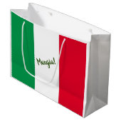 Mangia Italy Flag Red White en Green Groot Cadeauzakje (Voorkant Gekanteld)