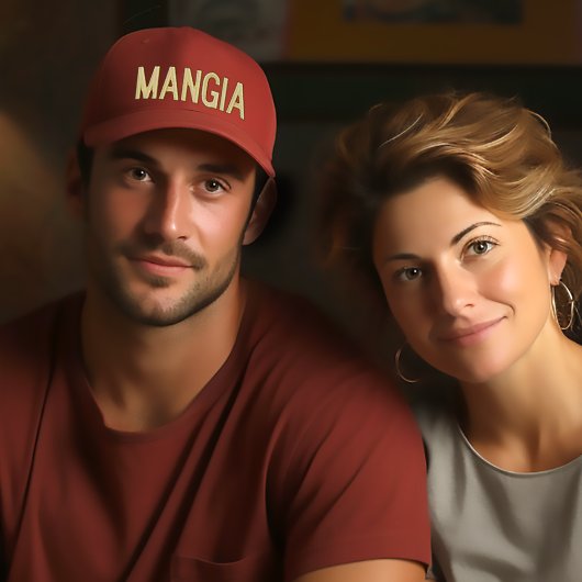 Mangia (Manger) Italien casquette brodé