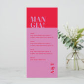 Mangia moderne Italien Rose Rouge Mariage Menu (Debout devant)