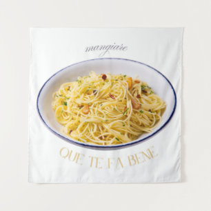 Mangiare Pasta Art Tapestry Wandkleed