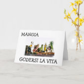 "MANGIE - MANGER ET PROFITER DE LA VIE" CARTE D'AN (Fleur jaune)