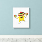 Mango als muzikant met Maraca Canvas Afdruk (Insitu (Houten vloer))