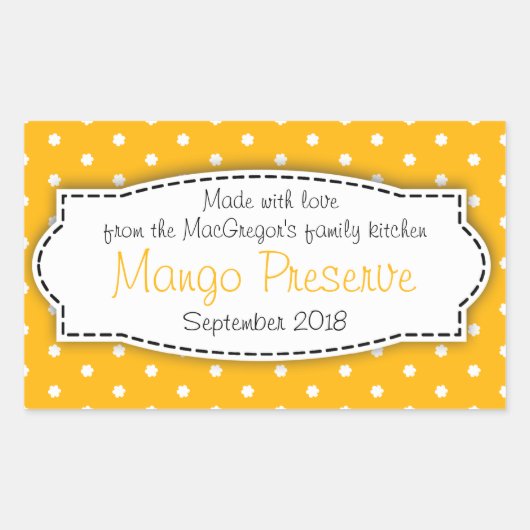 Mango confiture confiture orange étiquette sticker (Devant)
