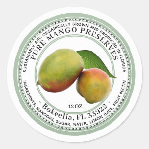 Mango Conserve Jelly Étiquette biologique durable
