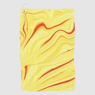 Mango cream with red or coral curved stroke golfhanddoek