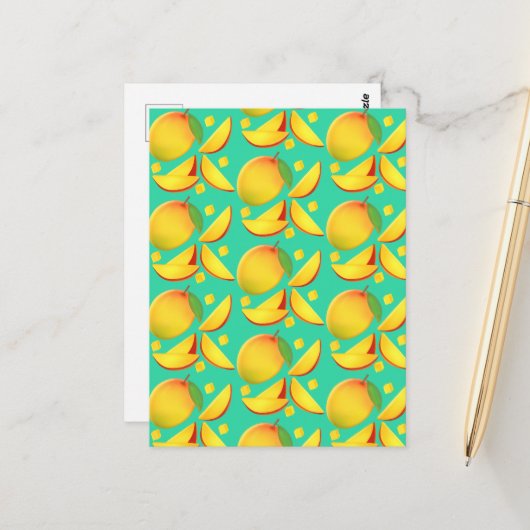Mango Fruit Briefkaart (Voorkant / Achterkant in situ)