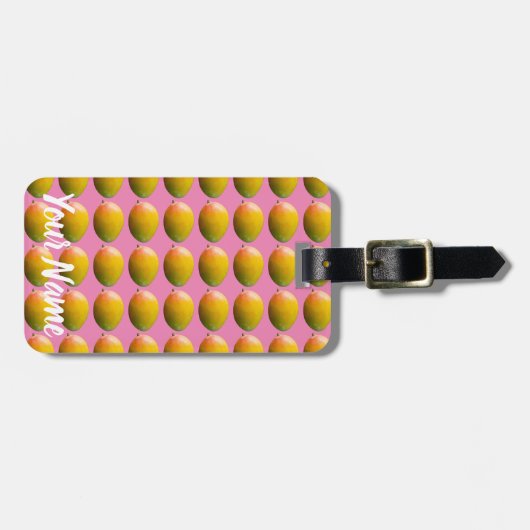 Mango Fruit Pattern for Vegetarian and Vegan Bagagelabel (Voorkant horizontaal)