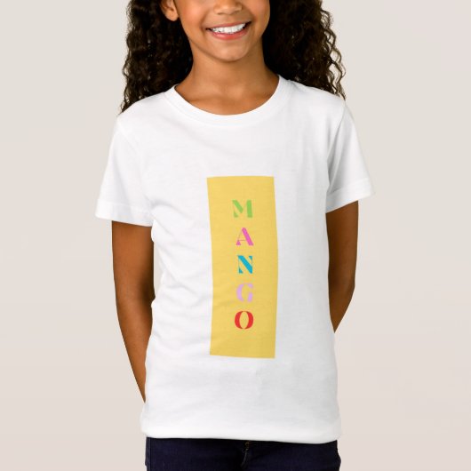 "Mango" Fun T-shirt graphique - Bold Jaune (Devant)
