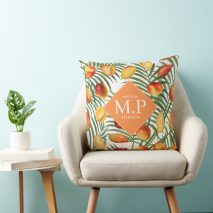  Mango & Greenery Zomer Monogram Kussen