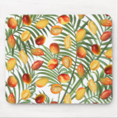 Mango & Groen Zomer Fruitpatroon Muismat (Voorkant)