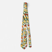 Mango & Groen Zomer Fruitpatroon Stropdas (Voorkant)