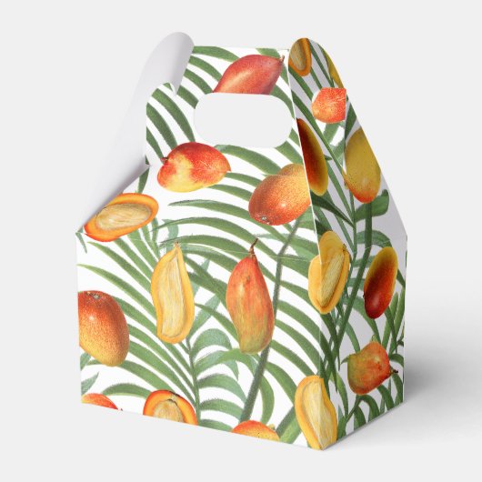 Mango & groen Zomerfruit Monogram Bedankdoosjes (Achterkant)