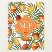  Mango & groen Zomerfruit Monogram Planner (Voorkant)