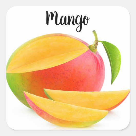Mango knippen vierkante sticker (Voorkant)