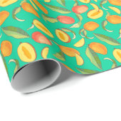 Mango Medley: Tropisch fruitpatroon Cadeaupapier (Rol Hoek)