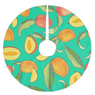 Mango Medley: Tropisch fruitpatroon Kerstboom Rok