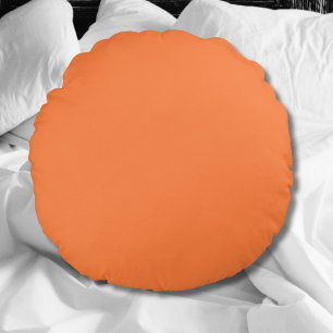 Mango Oranje Effen Kleur   Klassiek   Elegant Rond Kussen