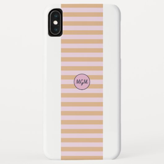 Mango Oranje en roze gestreept monogram Case-Mate iPhone Case (Achterkant)