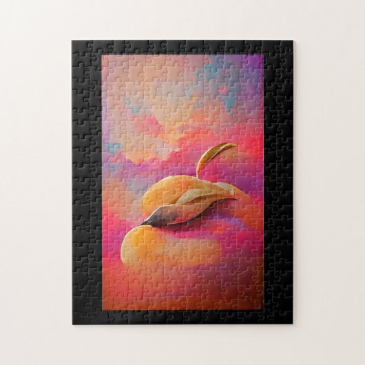 Mango-perzikschil abstracte digitale kunst legpuzzel (Verticaal)
