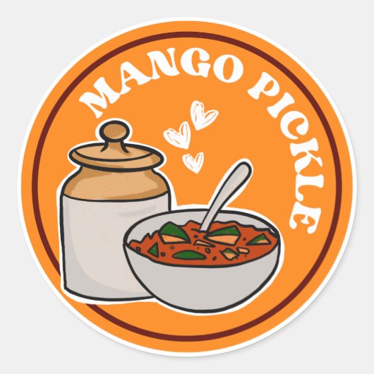 Mango Pickle Lover Ronde Sticker (Voorkant)