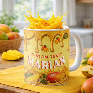 Mango Retro Party Favor Gouden Sinaasappel Aangepa Koffiemok
