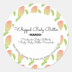 Mango Scent Butter Bath Branding Packaging Ronde Sticker