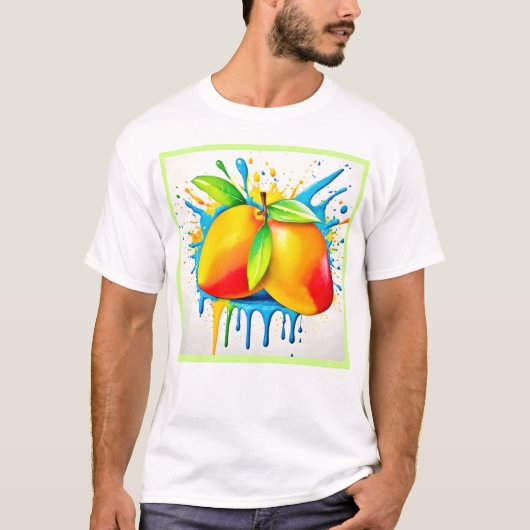 Mango Splash van kleur T-shirt (Voorkant)