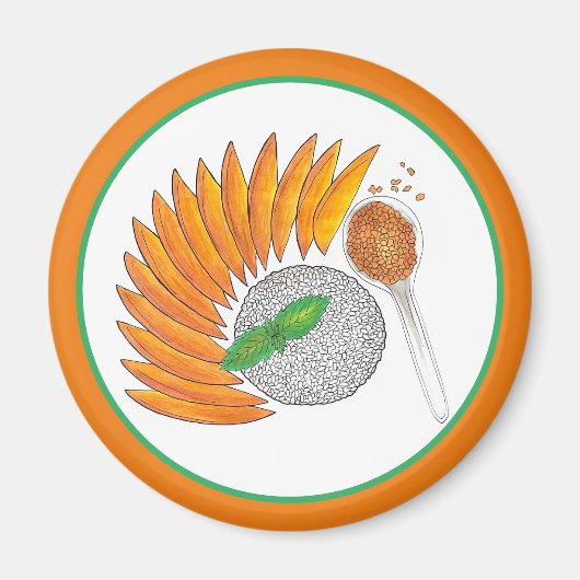 Mango Sticky Rice Dessert Thai Food Cuisine Magneet (Voorkant)