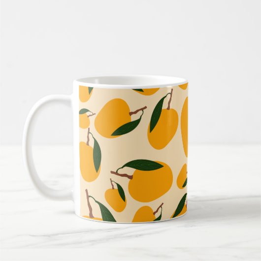 Mango Summer Fruit Pattern Koffiemok (Links)