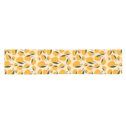 Mango Summer Fruit Pattern Korte Tafelloper (Horizontaal)