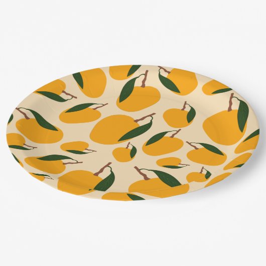 Mango Summer Fruit Pattern Papieren Bordje (Gekanteld)