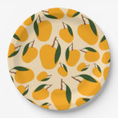 Mango Summer Fruit Pattern Papieren Bordje (Voorkant)