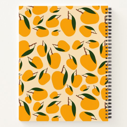 Mango Summer Fruit Pattern Recipe Blank Cookbook Notitieboek (Achterkant)