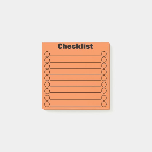 Mango Tango Checklist Post-it® notes 3" x 3" (Voorkant)