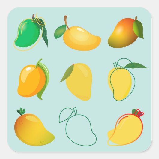 Mango Vers Vierkante Sticker (Voorkant)