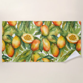 Mango Vruchten en Bladeren  Strandlaken