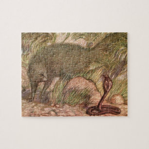 Mangoest en Cobra door Sargent, Oude Wilde Dieren Legpuzzel