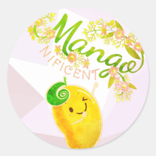 Mangonificent - Sticker rond classique Punny Garde