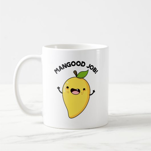 Mangood Job Funny Mango Fruit Pun Koffiemok (Links)