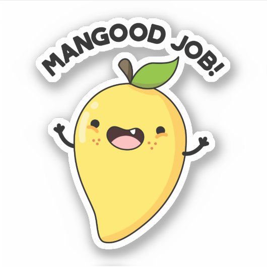 Mangood Job Funny Mango Fruit Pun Sticker (Voorkant)