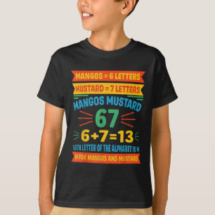 Mangos Mosterd 67 T-shirt Grappige Alfabet Code M