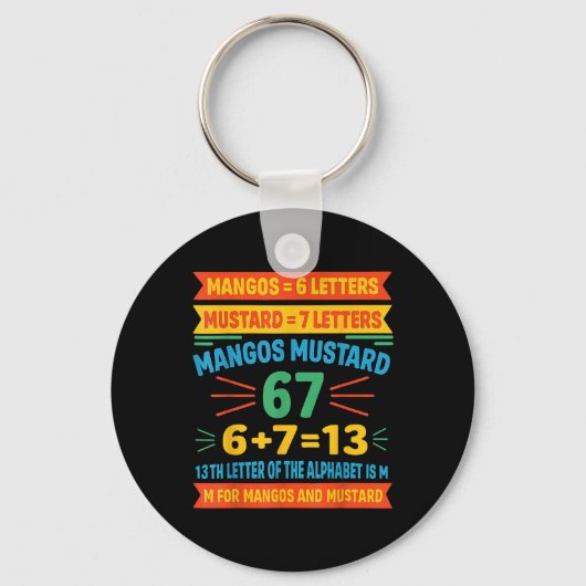 Mangos Mosterd 67 T-shirt Grappige Alfabet Code M Sleutelhanger (Voorkant)