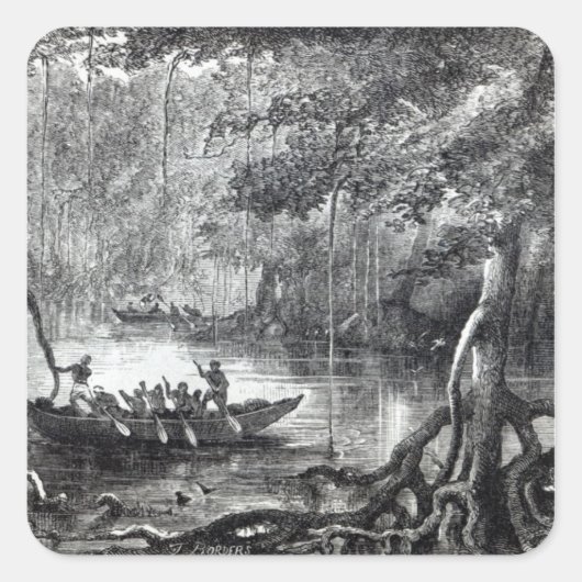 Mangrove Forest'' Vierkante Sticker (Voorkant)