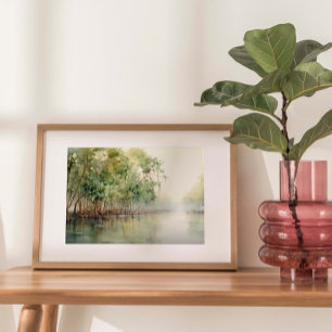 Mangrove Marvel: Waterverf van levendige mangroven Poster