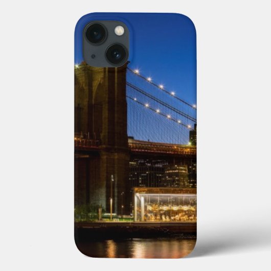 Manhattan and Brooklyn Bridge bij schemering Case-Mate iPhone Case (Achterkant)