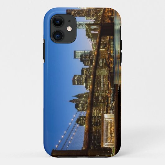 Manhattan and Brooklyn Bridge bij schemering Case-Mate iPhone Case (Achterkant)