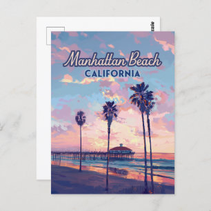 Manhattan Beach California Los Angeles Retro Briefkaart
